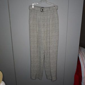 Yves Saint Laurent Encore Women's Gray and Black Belted High Waisted Dress Pants